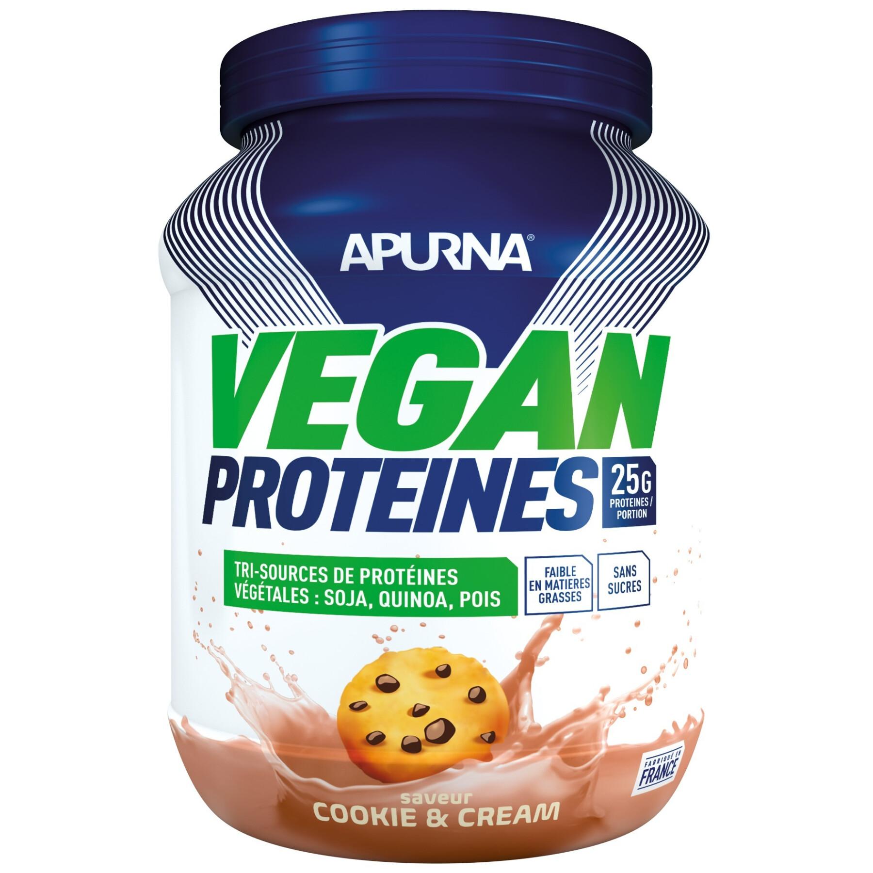 Proteína Vegan Apurna Cookie and cream - Pot 600g