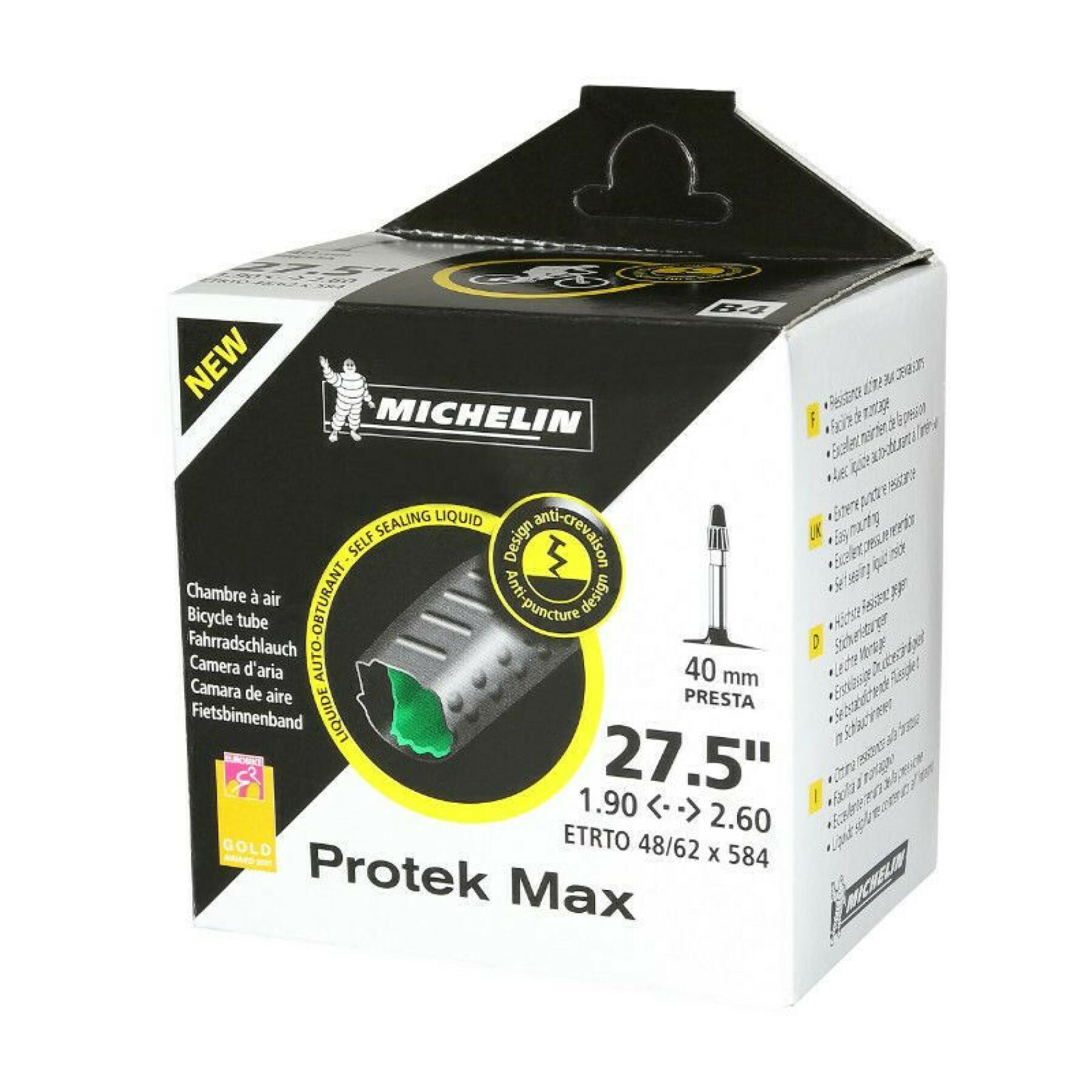 Câmara de ar da válvula Presta com fluido anti-perfuração Michelin protek max 27.5 x 1.90/2.30