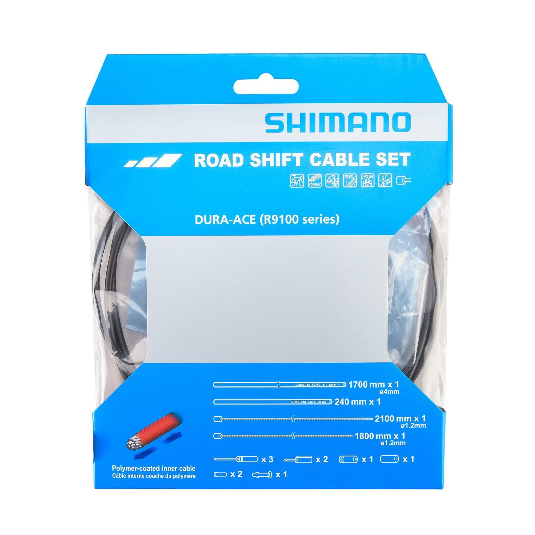 Conjuntos de cabos revestidos a polímero e coberturas de mudança de velocidades Shimano
