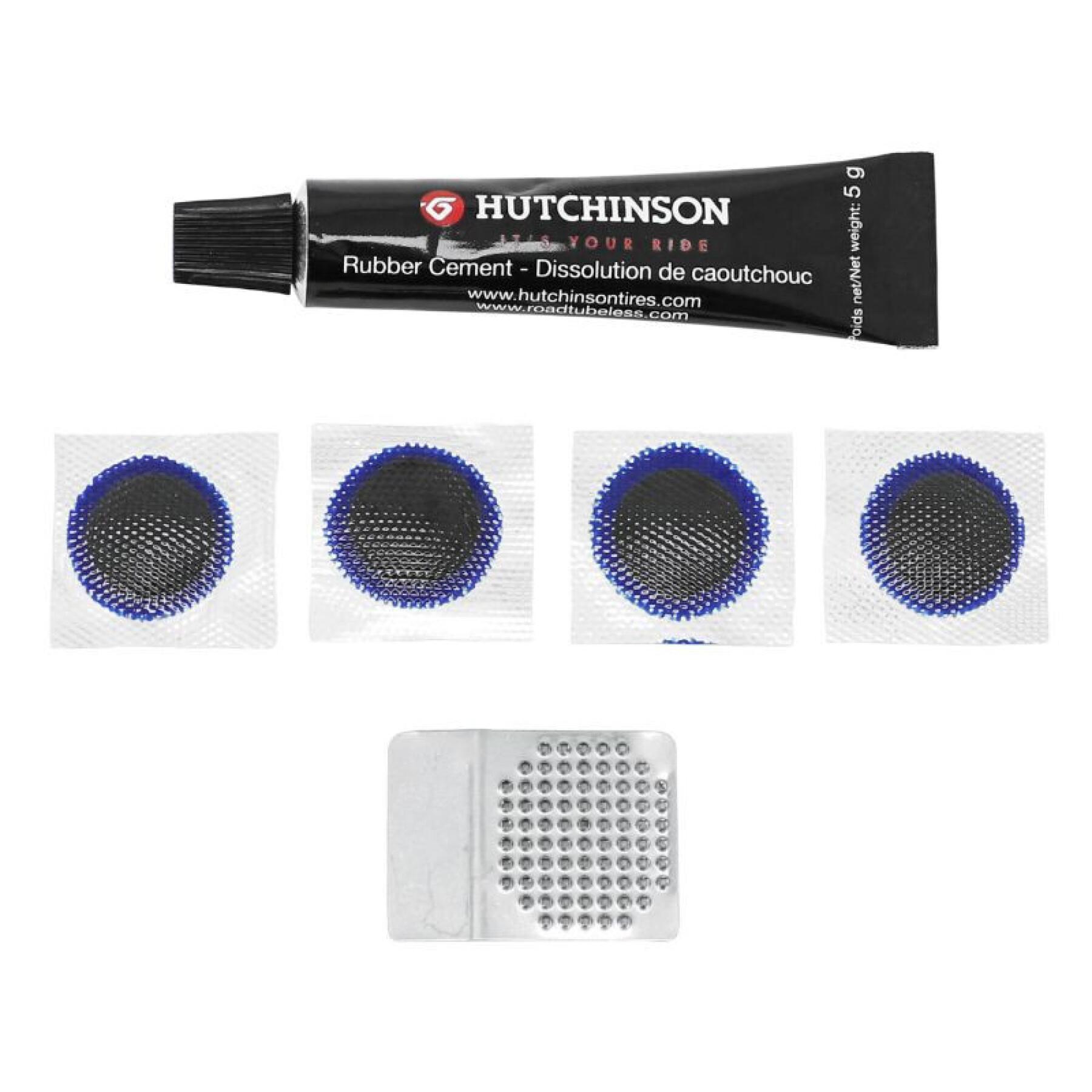Kit de reparação de pneus de estrada sem câmaras-de-ar com remendos - caixa Hutchinson