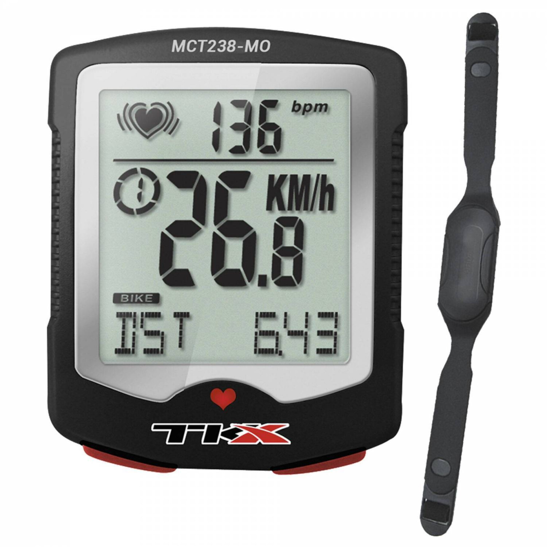 Computador de ciclismo sem cabos com 22 funções e monitor de ritmo cardíaco TKX