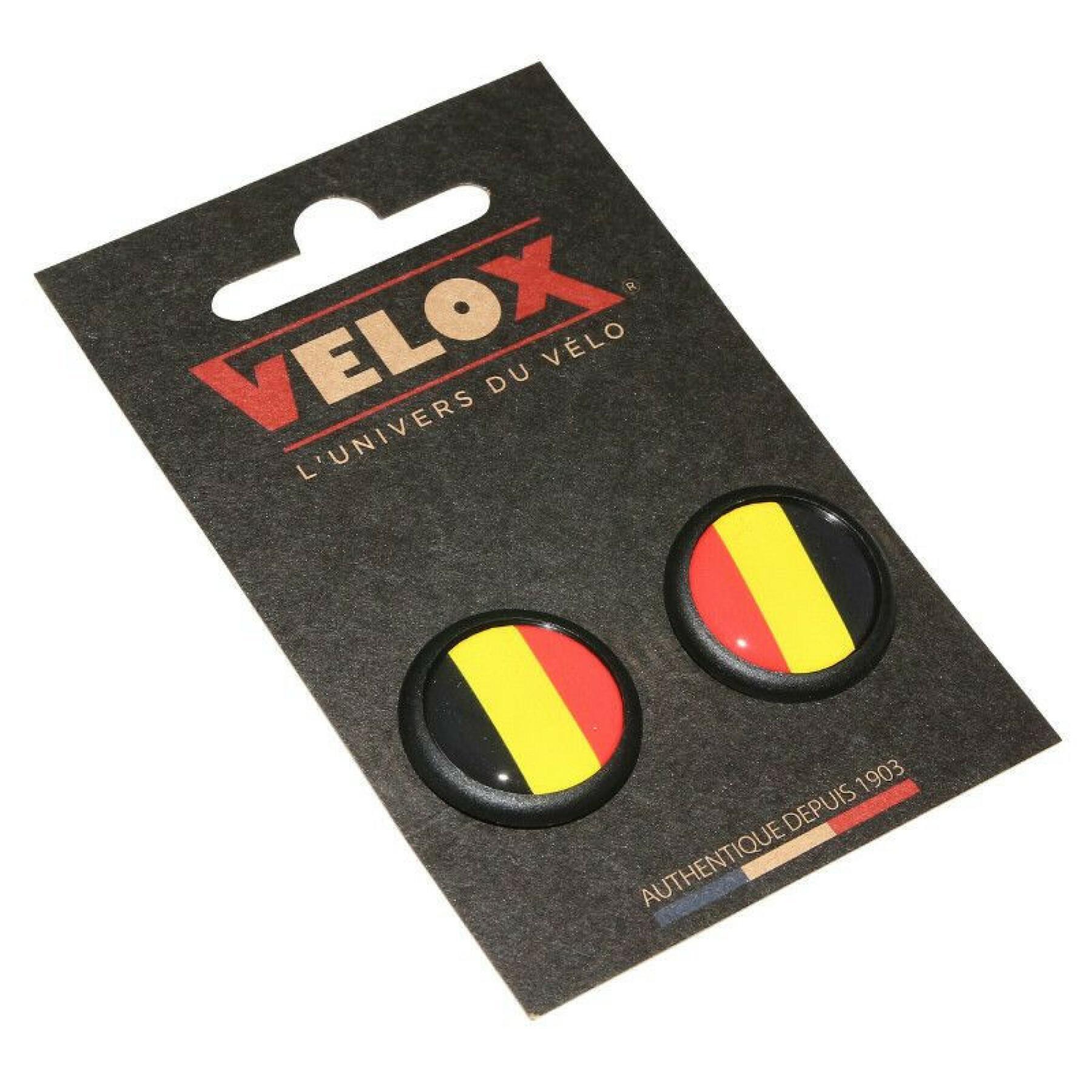 Conjunto de 2 tampões de guiador para bicicletas de estrada Velox Doming Belgique