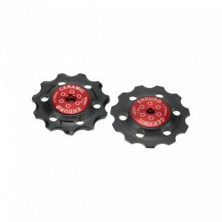 Conjunto de rodas de jockey com rolamentos do desviador cx ceramic-sram 9 a 11 speed-red