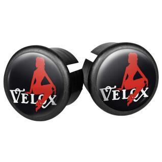 Conjunto de 2 tampões de guiador para bicicletas de estrada Velox Doming Pin Up