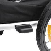 Reboque de bicicleta de 2 lugares coberto de cadeira de rodas de alumínio maxi com fixação do eixo da roda - entregue com roda dianteira e pega do travão - dobrável sem ferramentas P2R 36 Kg